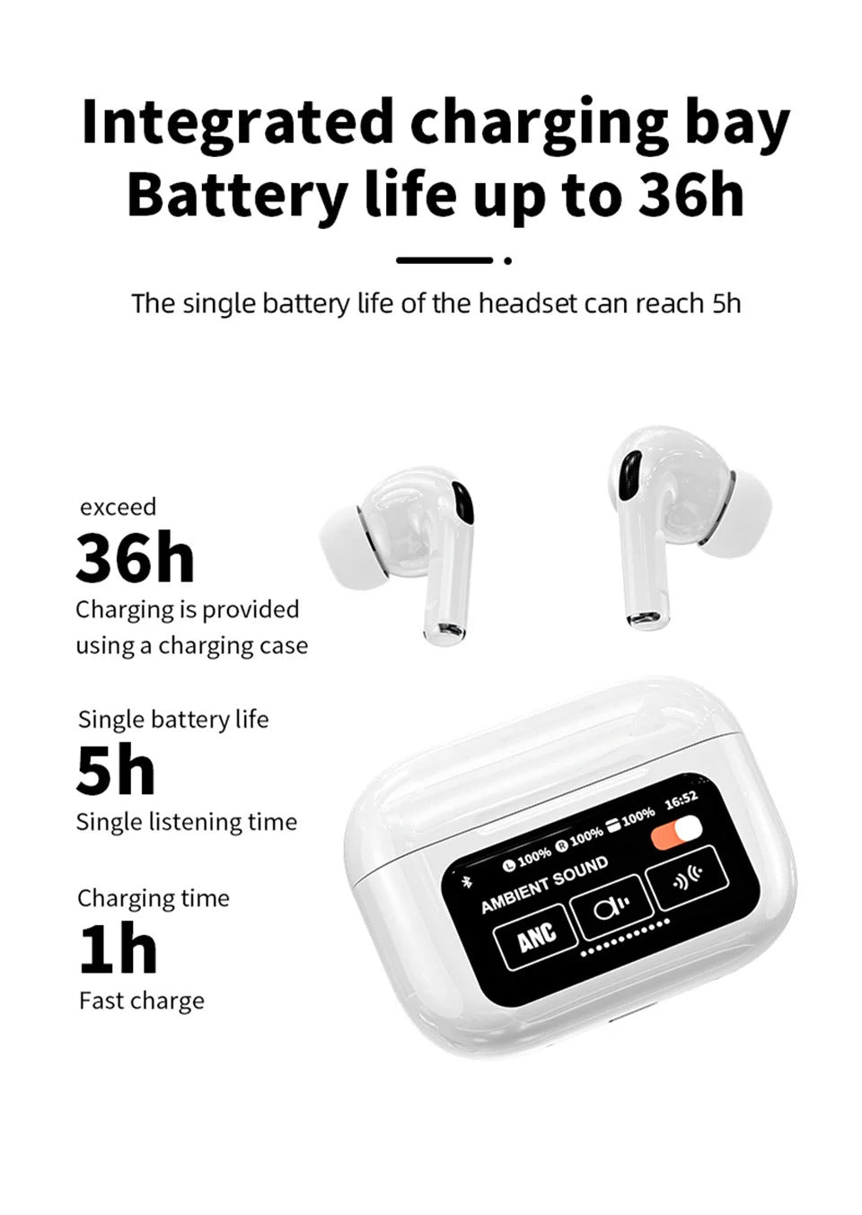 A9 pro Airpods Touch Screen  Long Battery life, Original AirPods Pro